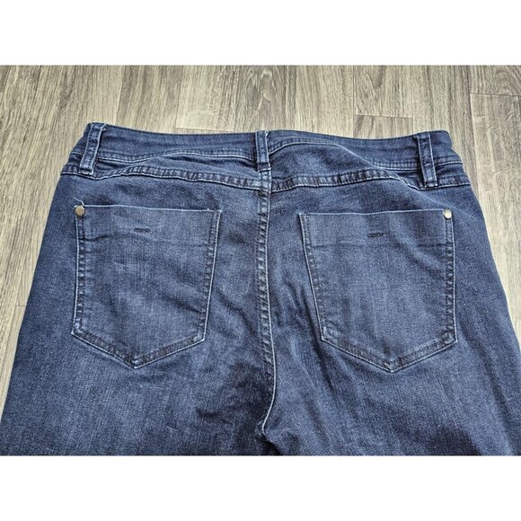 (3/$35) ELLE Jeans Denim Womens 10 Blue Dark Wash Stretch Skinny Mid Rise - Picture 3 of 11